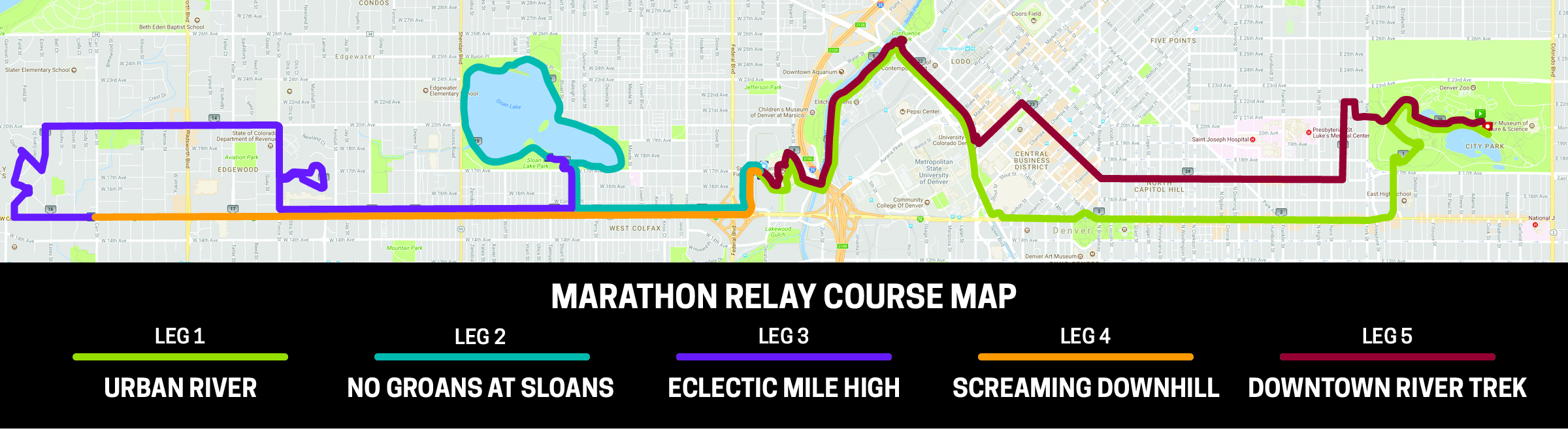 ColfaxMarathonRelayCourseMap Denver Colfax MarathonDenver Colfax Marathon