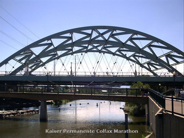 bridges, half marathon, marathons in colorado, marathons in denver, confluence bridge, denver bridges, platte river, downtown river trek