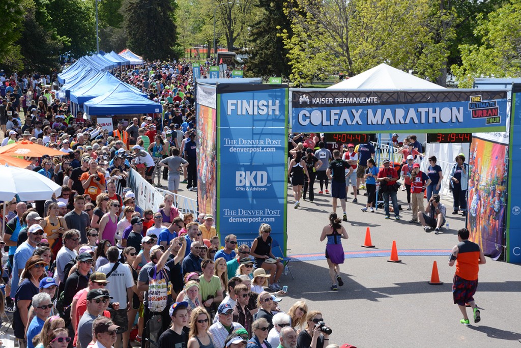 Finish Line, Colfax Marathon, denver half marathon, urban 10, Colfax ave, denver city park, colorado marathon